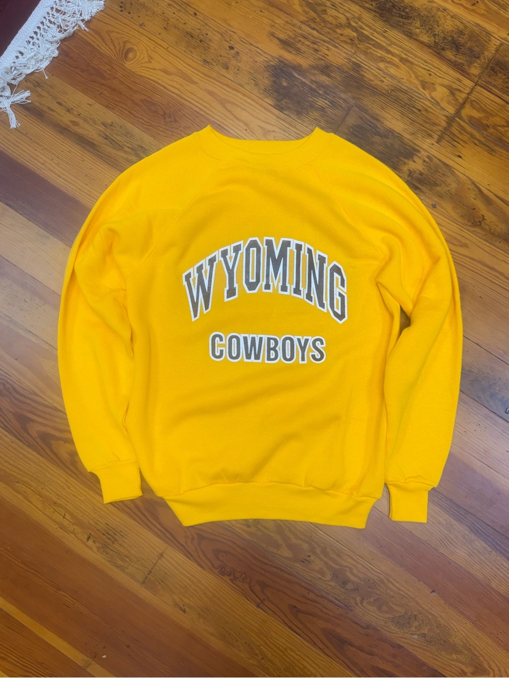 Vintage 80s Wyoming Cowboys Sweatshirt Tultex USA Made College NCAA Large